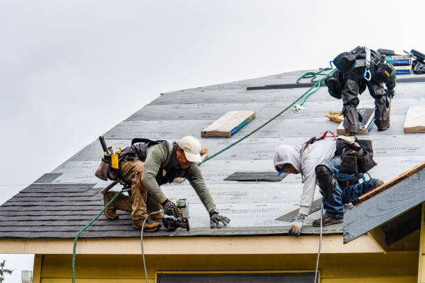 Professional Gutter Installation technician working in Lometa, TX